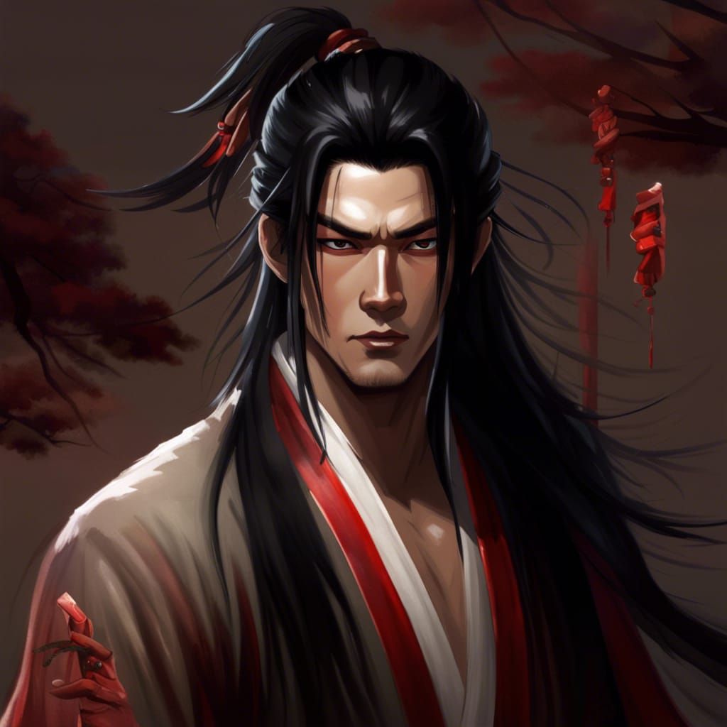 Handsome Immortal Man in Red Robe
