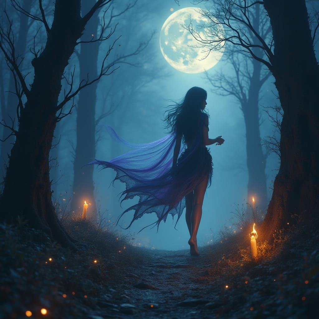 Enchanted Forest Fairy in Dreamlike, Mystical Beauty