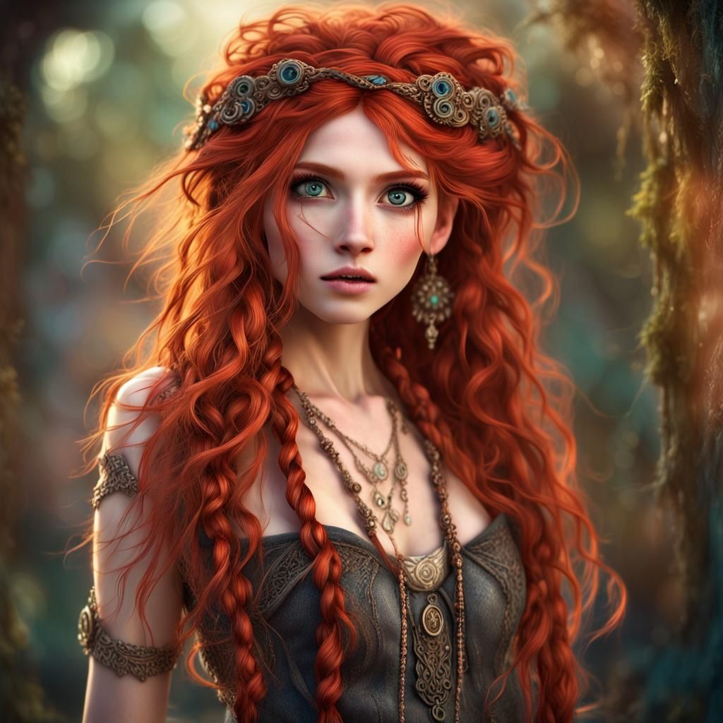 Red Haired Faunling with Expressive Eyes