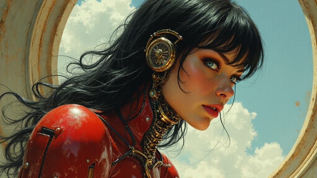 Biomechanical Cyborg Art Nouveau Dark Fantasy