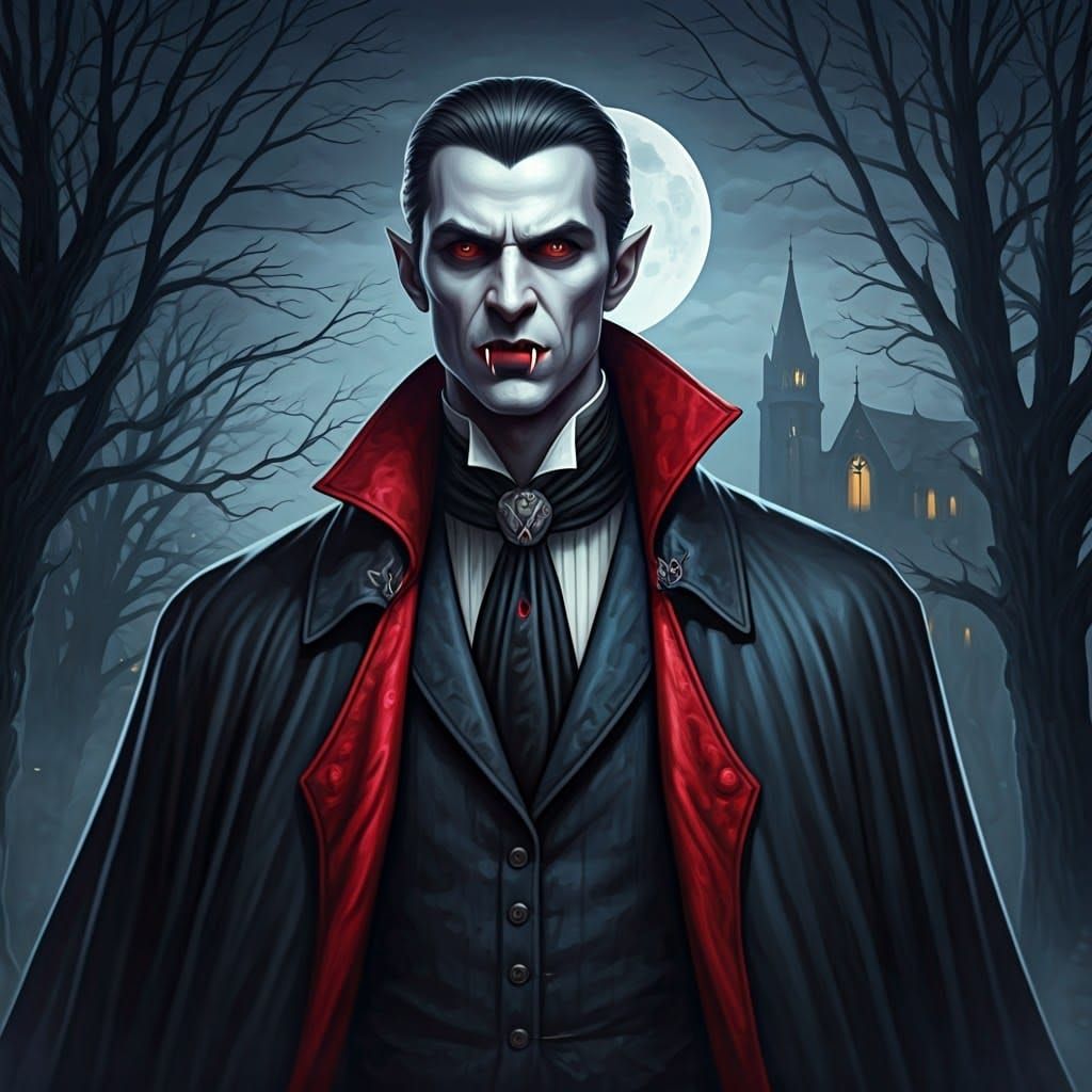 Eerie Vampire in Beksiński-Giger-Wood Style