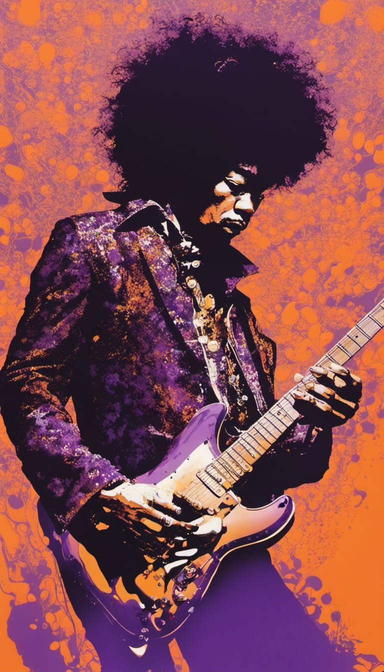 Epic Guitarist Performance with Luminous Music Notes