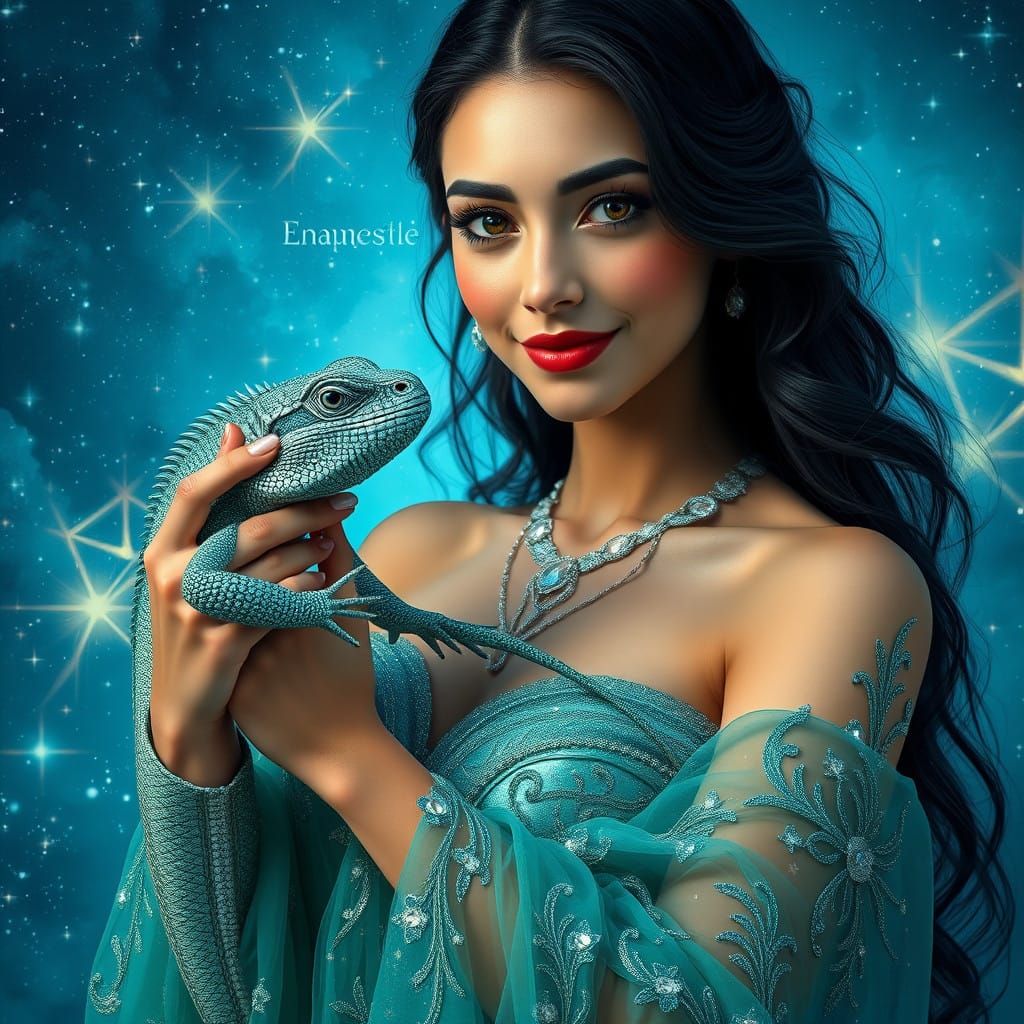 Ethereal Goddess in Celestial Turquoise Regalia