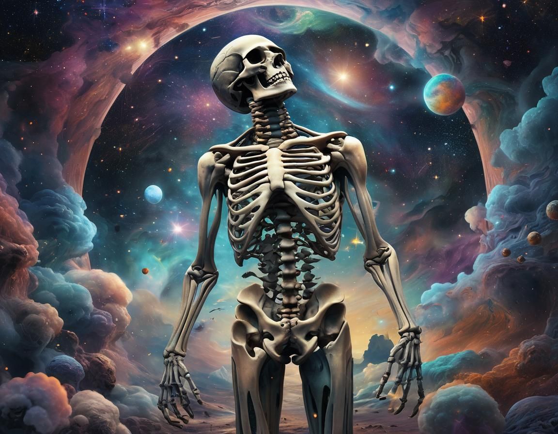 Cosmic Bones Collector in Surreal Astral Vision