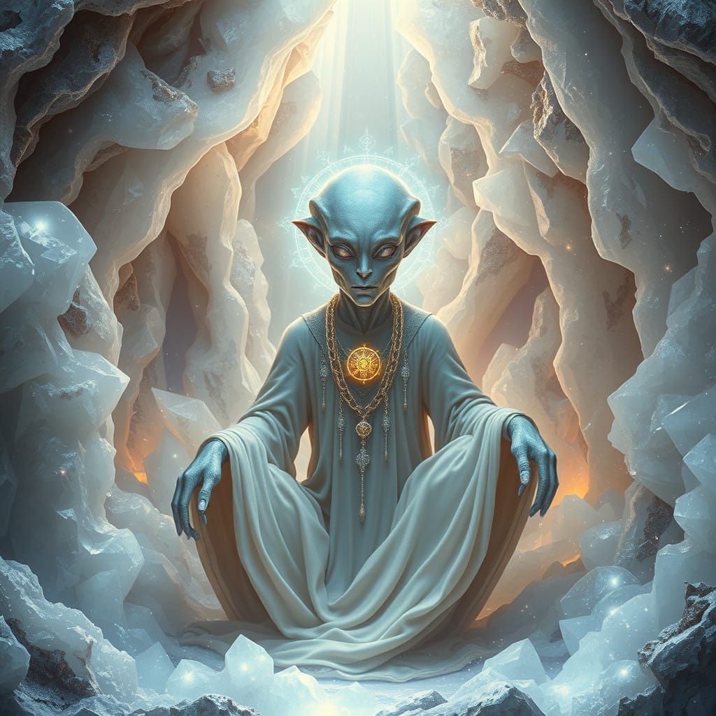 Ancient Alien Entity Radiates Calming Energy Within Crystal....