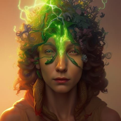 Vegetable Wizard Portrait in Hyperdetailed Digital Art