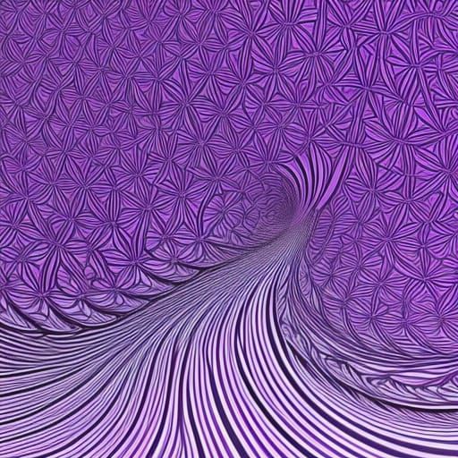 Abstract Purple Banyan Tree with Fractal Elements
