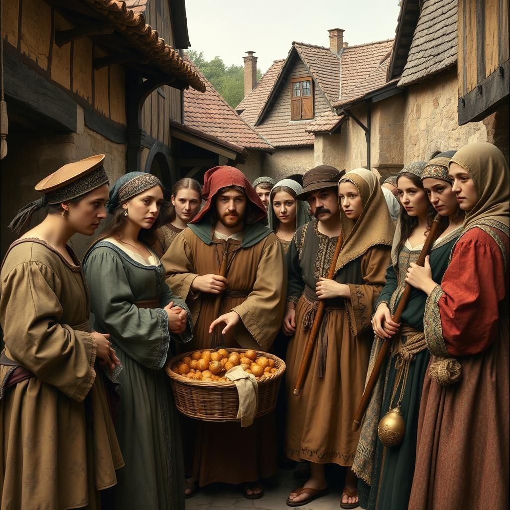 Medieval French Commoners Reenactment in Earthy Tones