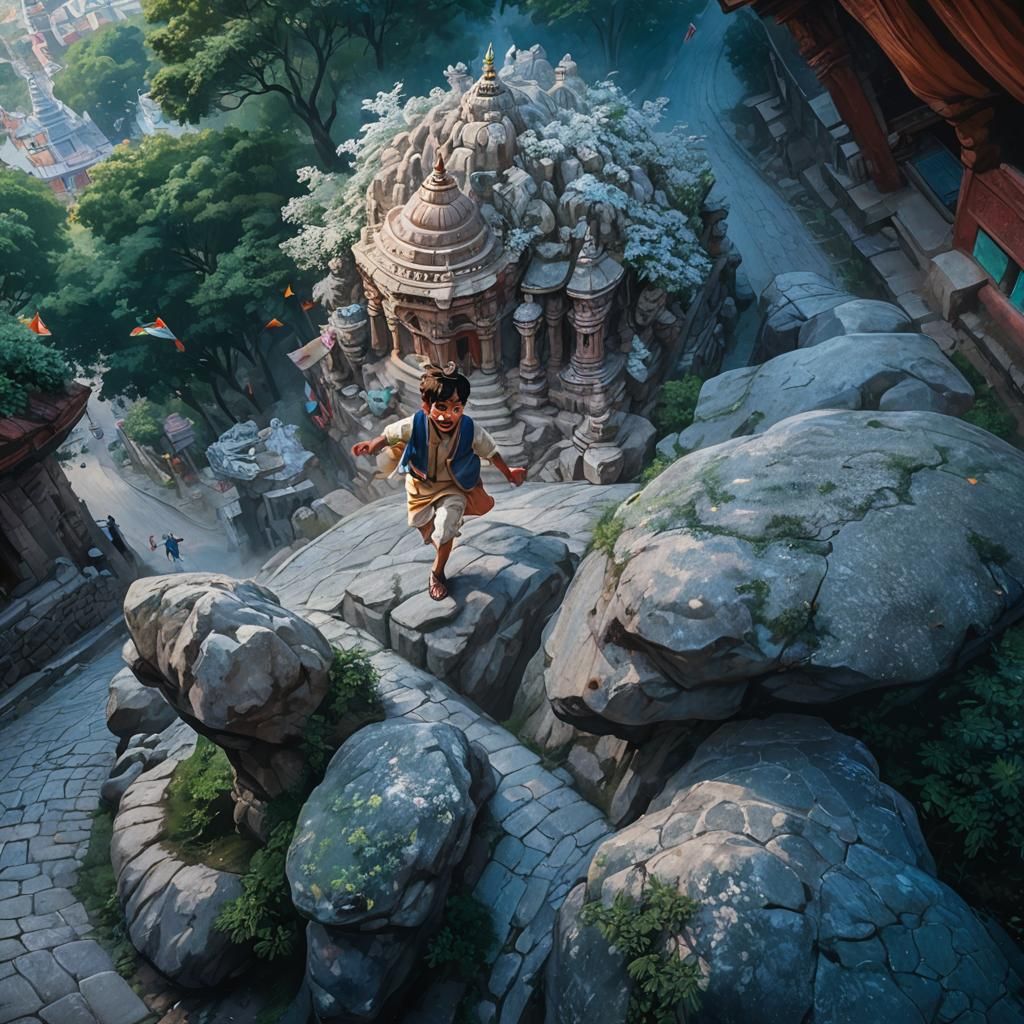 Indian Kid's Joyful Independence Day Sprint