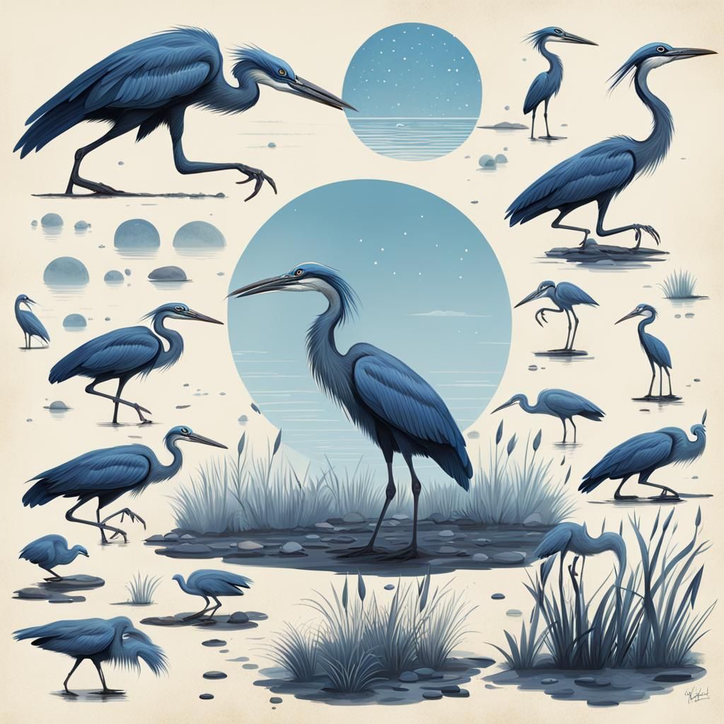 Exoplanet Herons: Speculative Xenobiology Concept Art