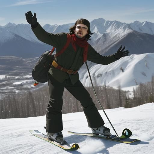 Che Guevara on a ski trip