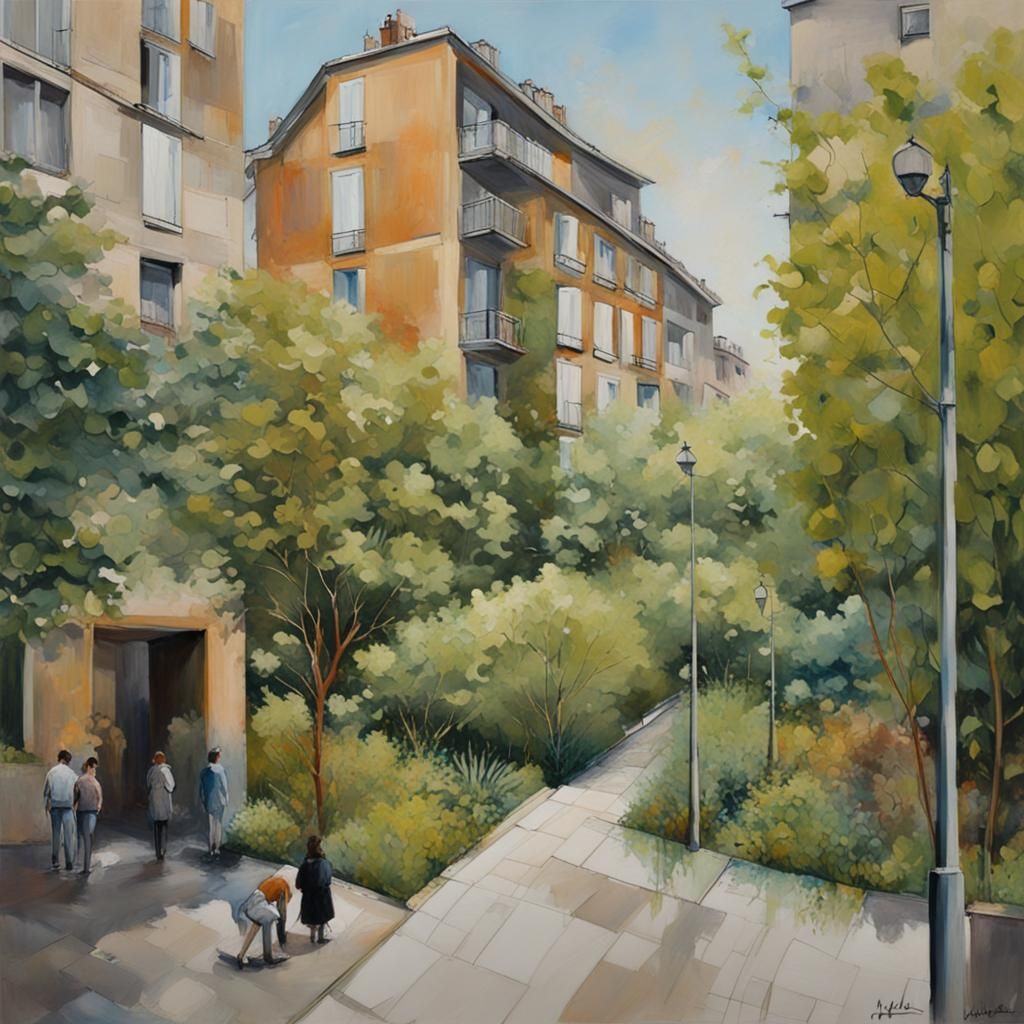 Urban and Natural Landscapes in Harmony: Digital Painting