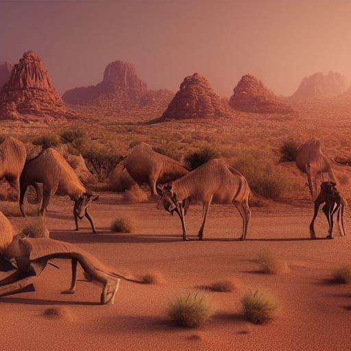 Dramatic Desert Wildlife in Digital Painting