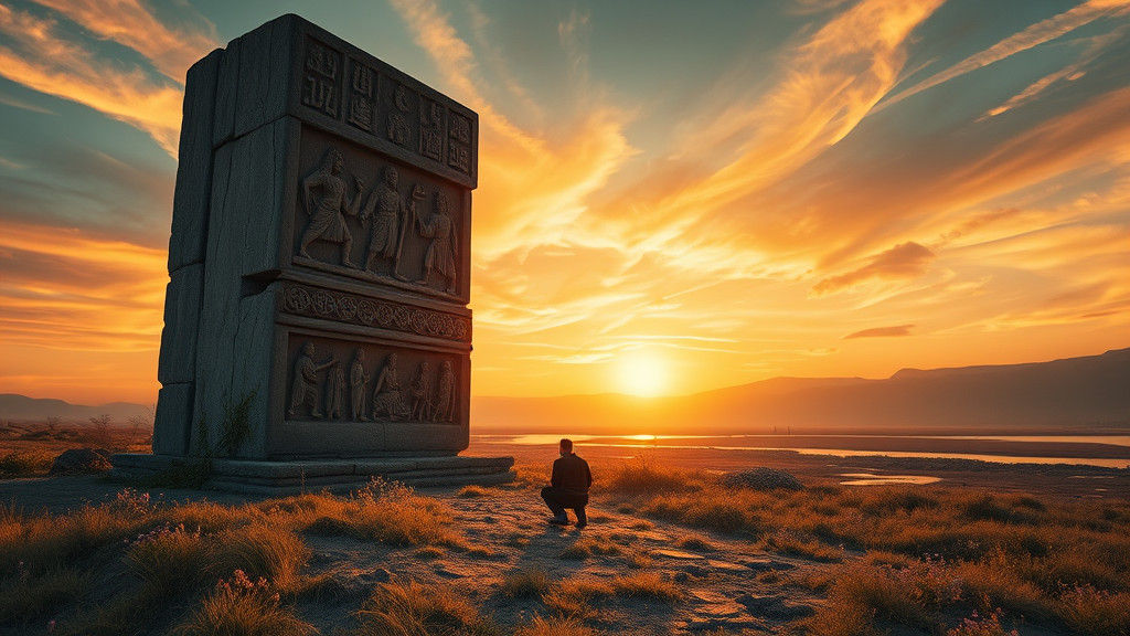 Colossal Monolith at Dusk in Cinematic Light