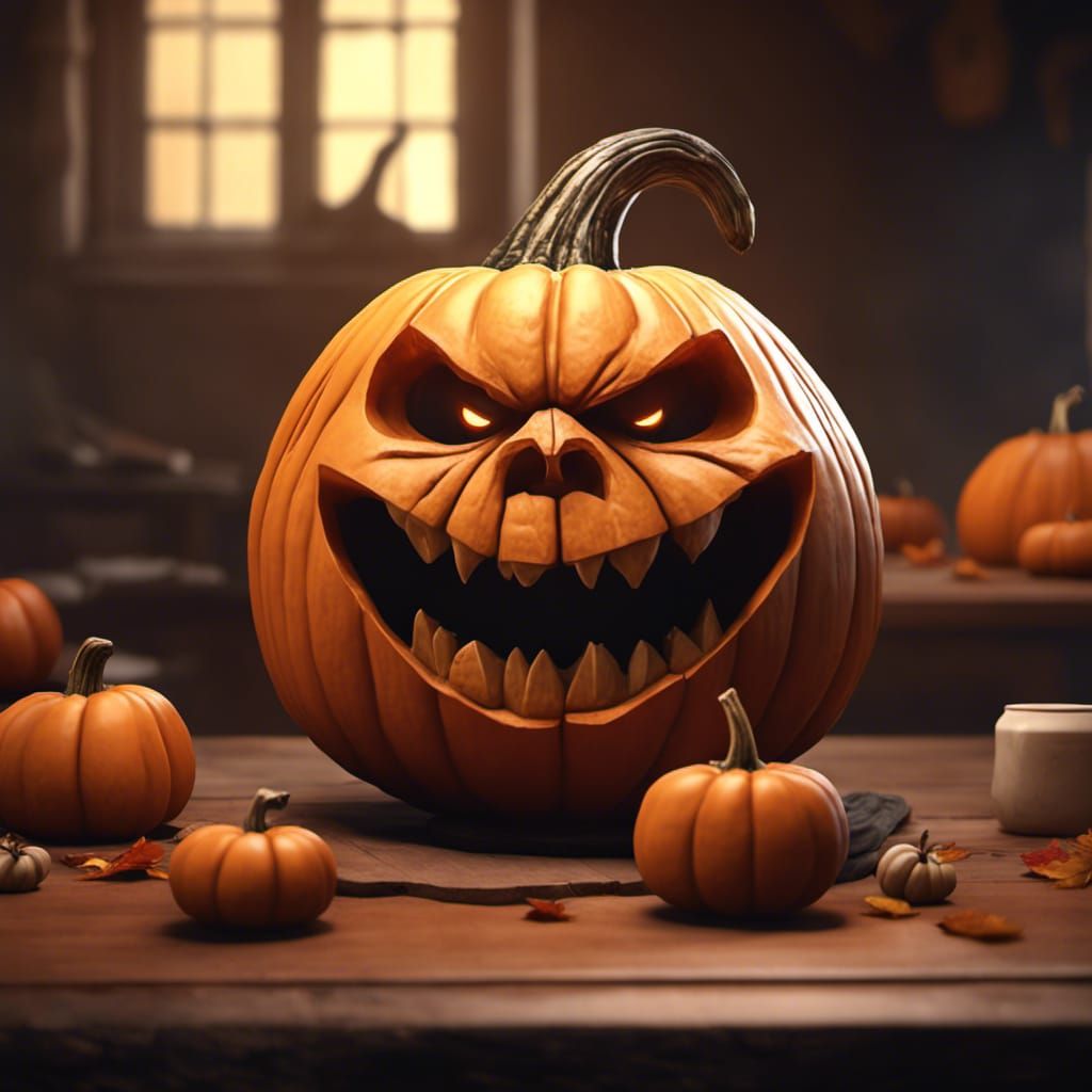 Scary Carved Pumpkin