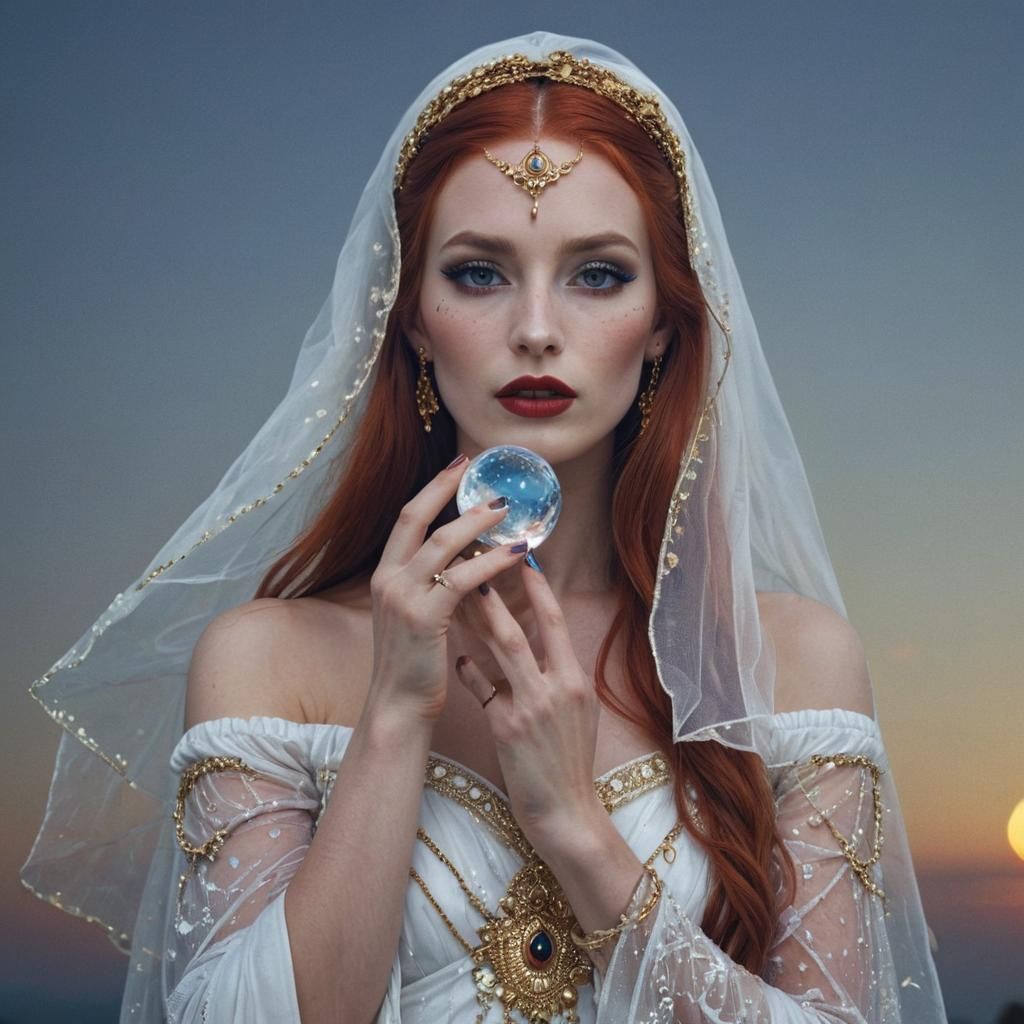 Fantasy Goddess Portrait with Gemstone Hair