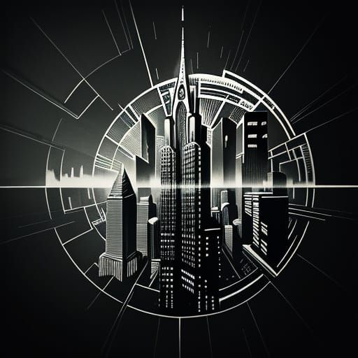 Sci-Fi Cityscape Inspired by German Expressionism