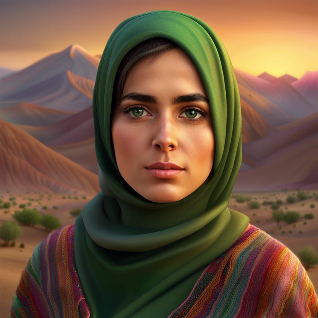Stunning Portrait of Afghan Girl in Hijab