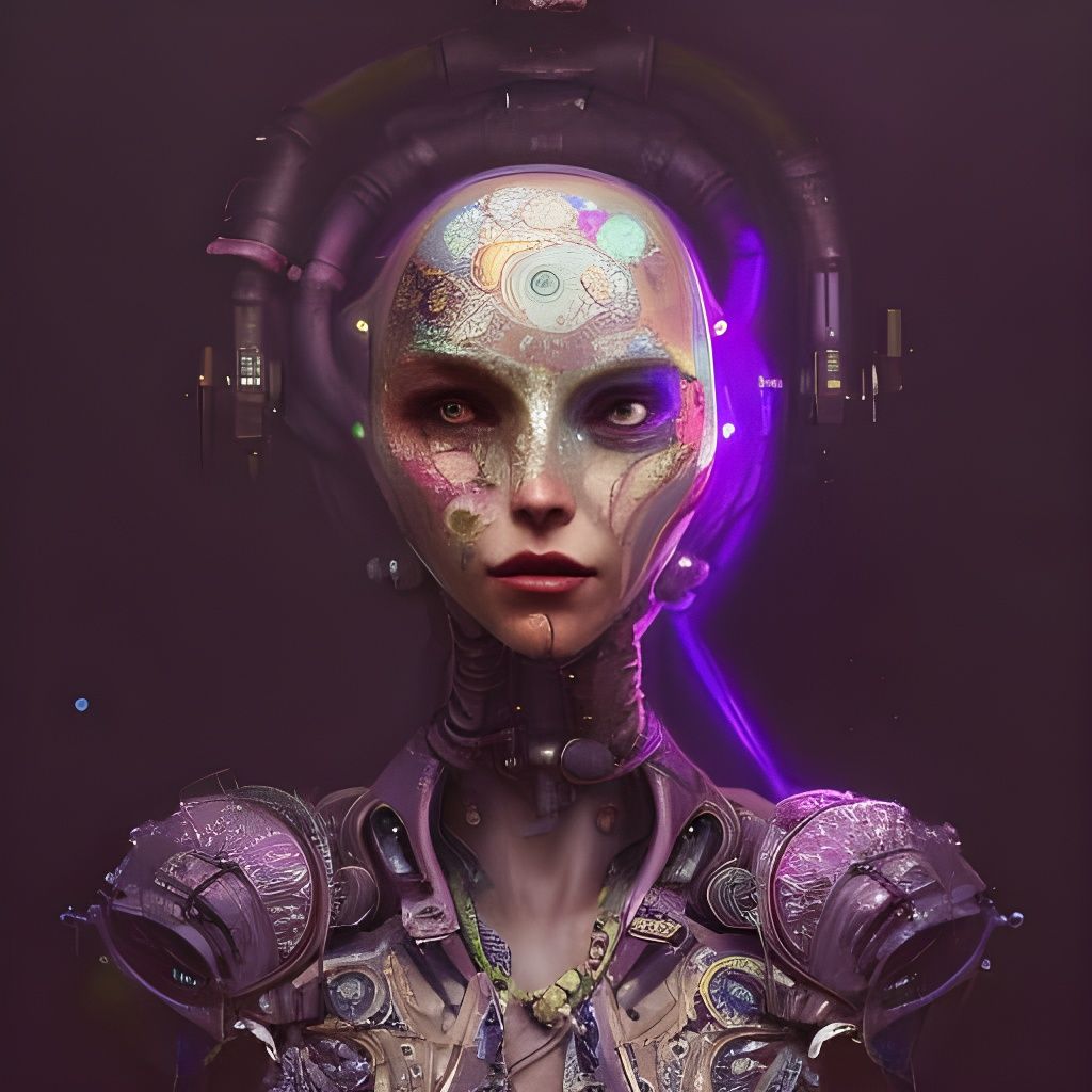 Steampunk Alien Portrait in Filigree Armor