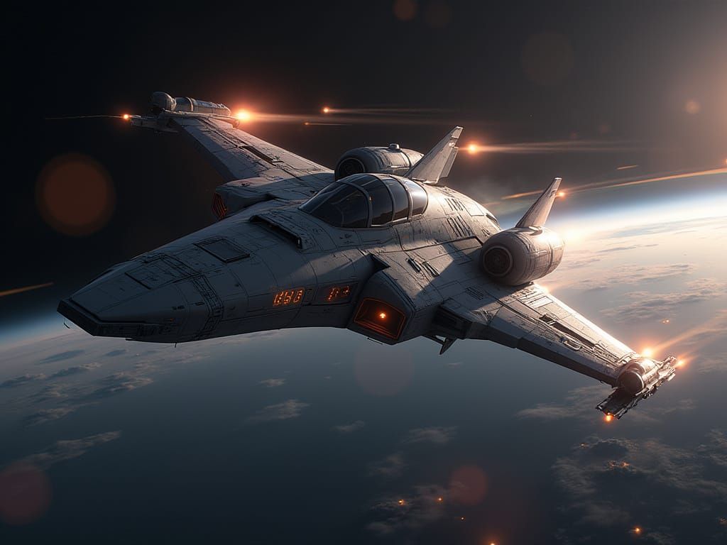 Thrilling Space Dogfight in a Futuristic Galaxy