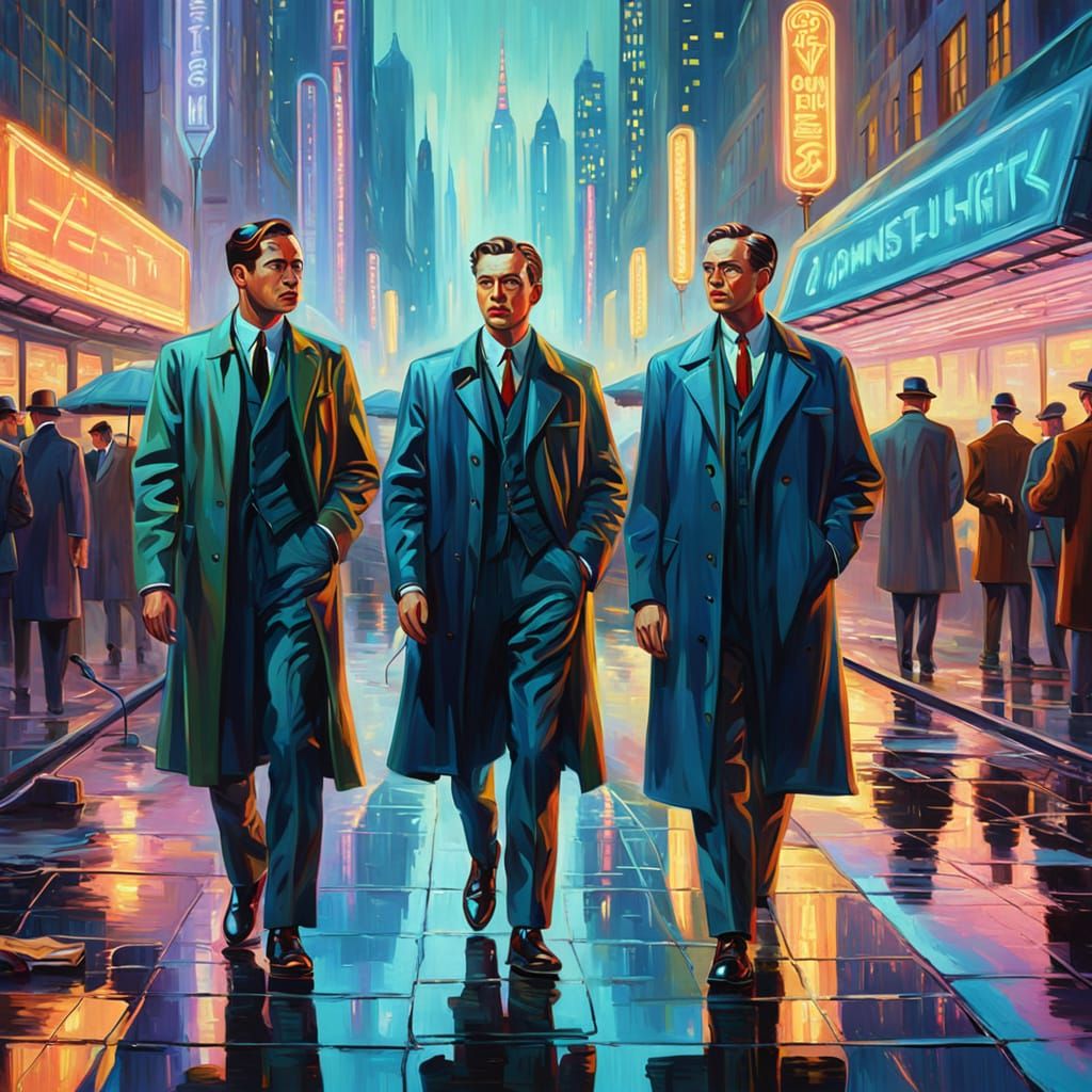 Futuristic 1950s Fashion in Impressionist Style