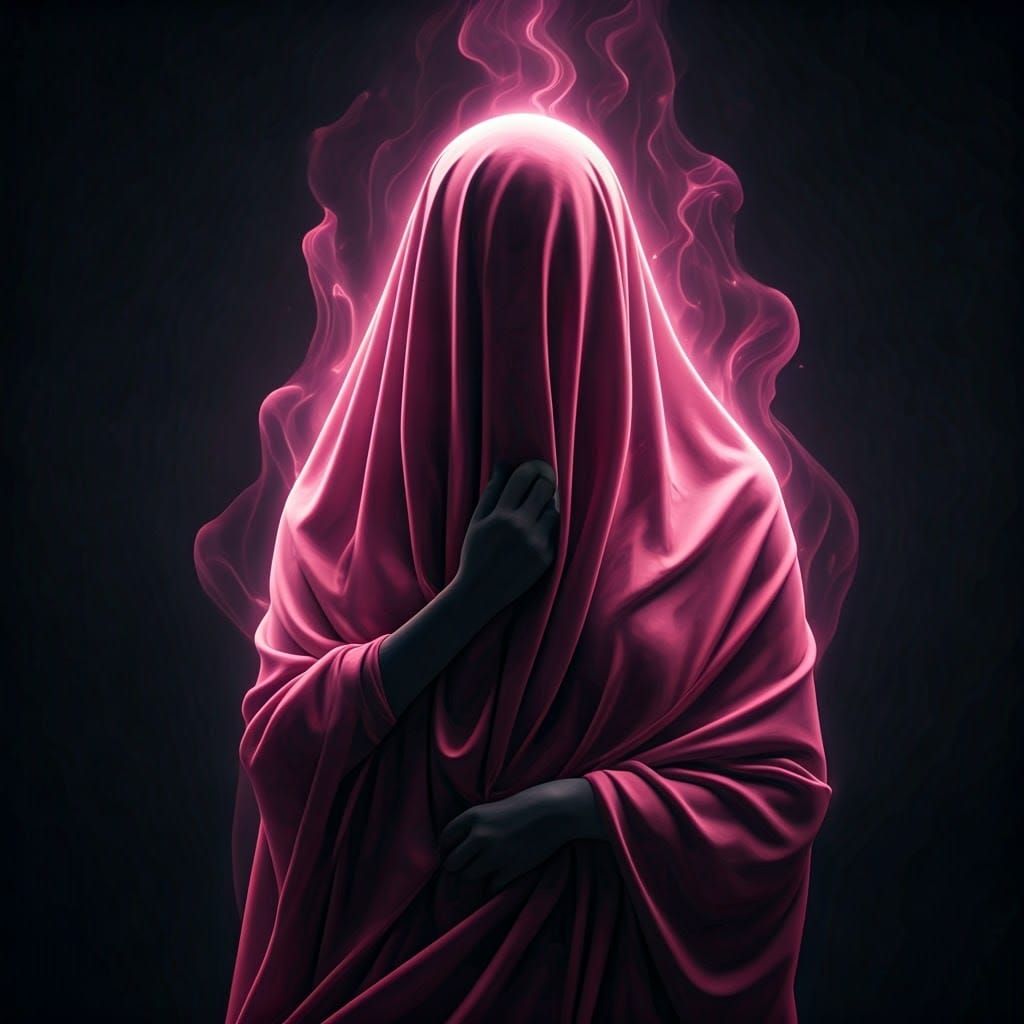 Woman Blends with Air in Ethereal, High-Contrast Scene