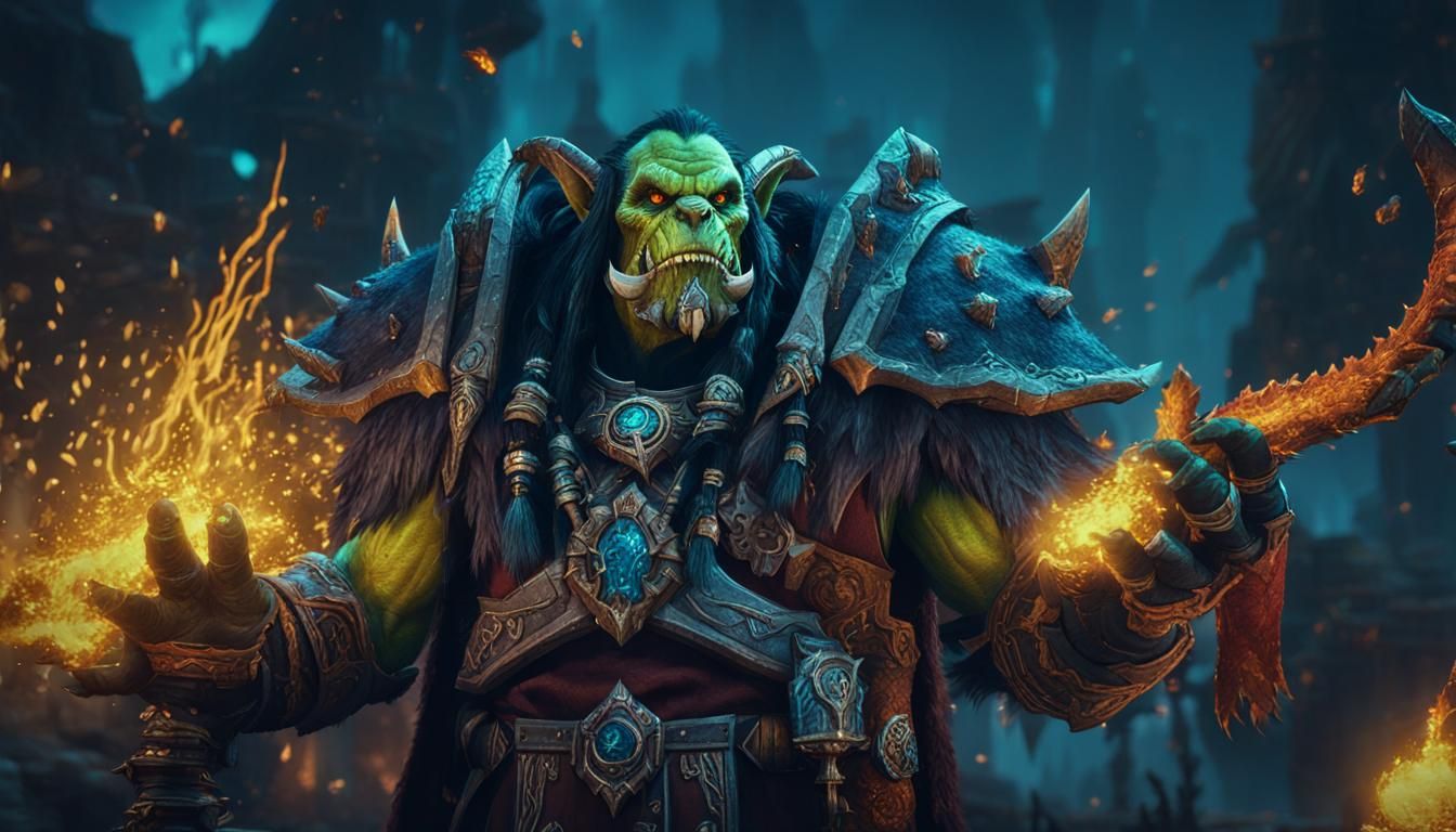 Warlock in Orgrimmar: Cinematic World of Warcraft Scene