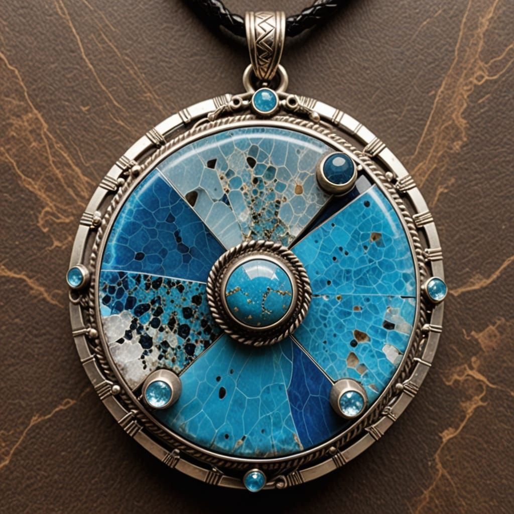 Coyote Talisman in Cerulean Blue Papagoite
