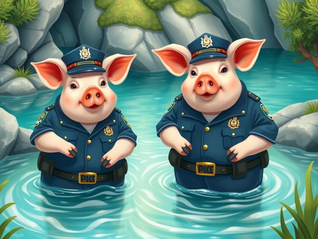 A cove for pigs in police uniform