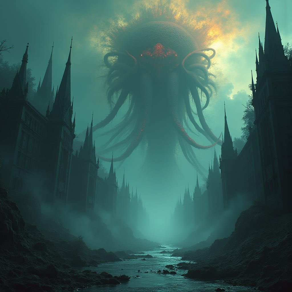 Eldritch Horror Awakens in Bioluminescent City