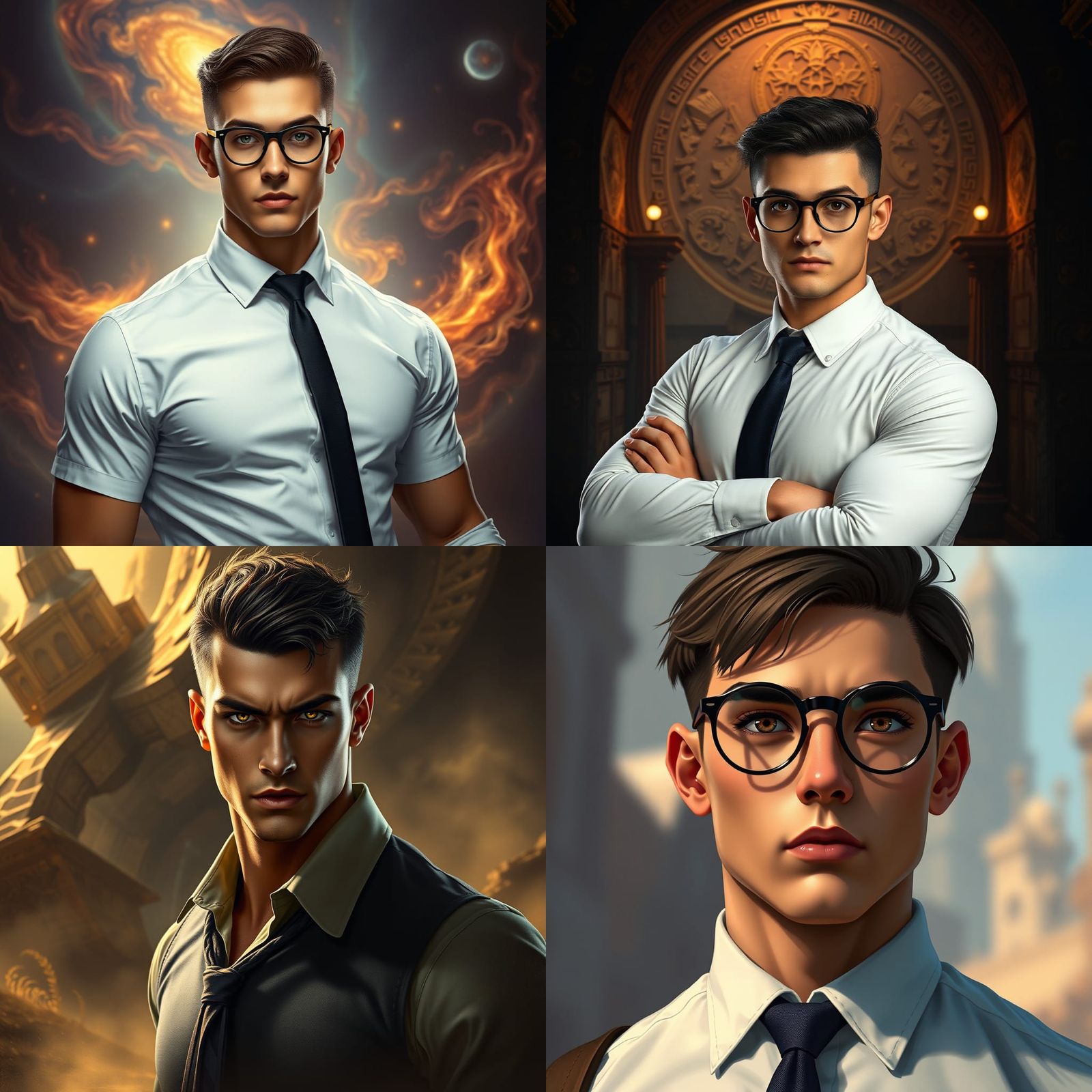 Young Man with Glasses: Fantasy Concept Art
