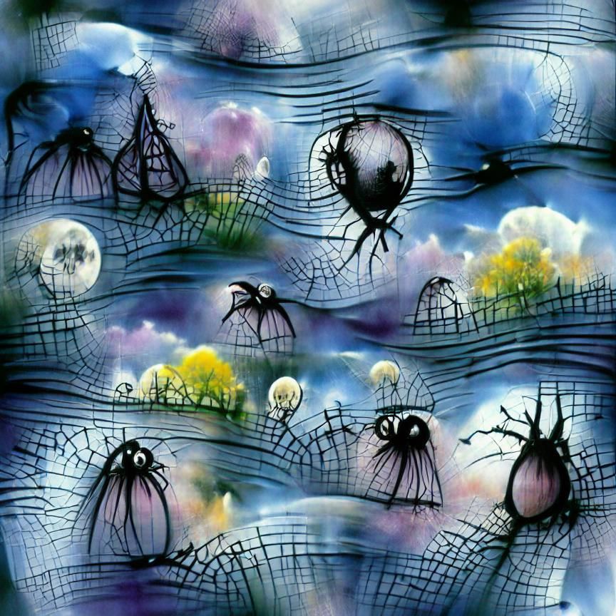 Gothic Spiderwebs in Tim Burton Style