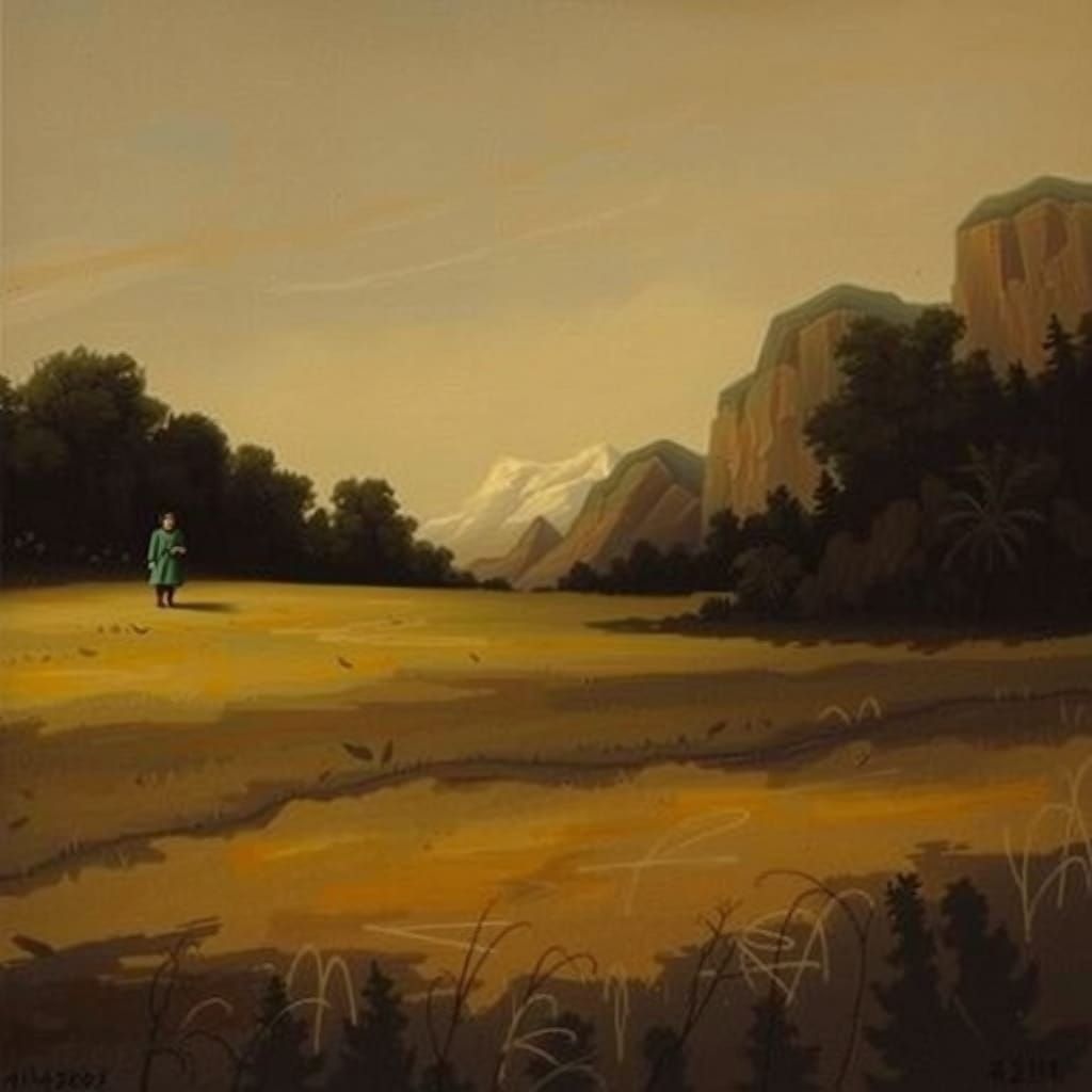 Woman in Landscape, Goya-Inspired Romanticism