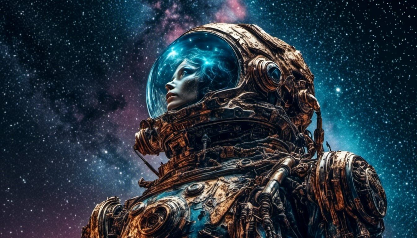 Robot Gazing at Andromeda Galaxy