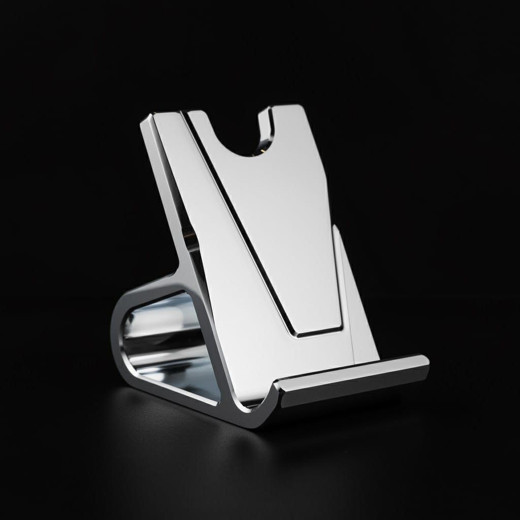 Modern Aluminum Smartphone Stand in Industrial Design Style