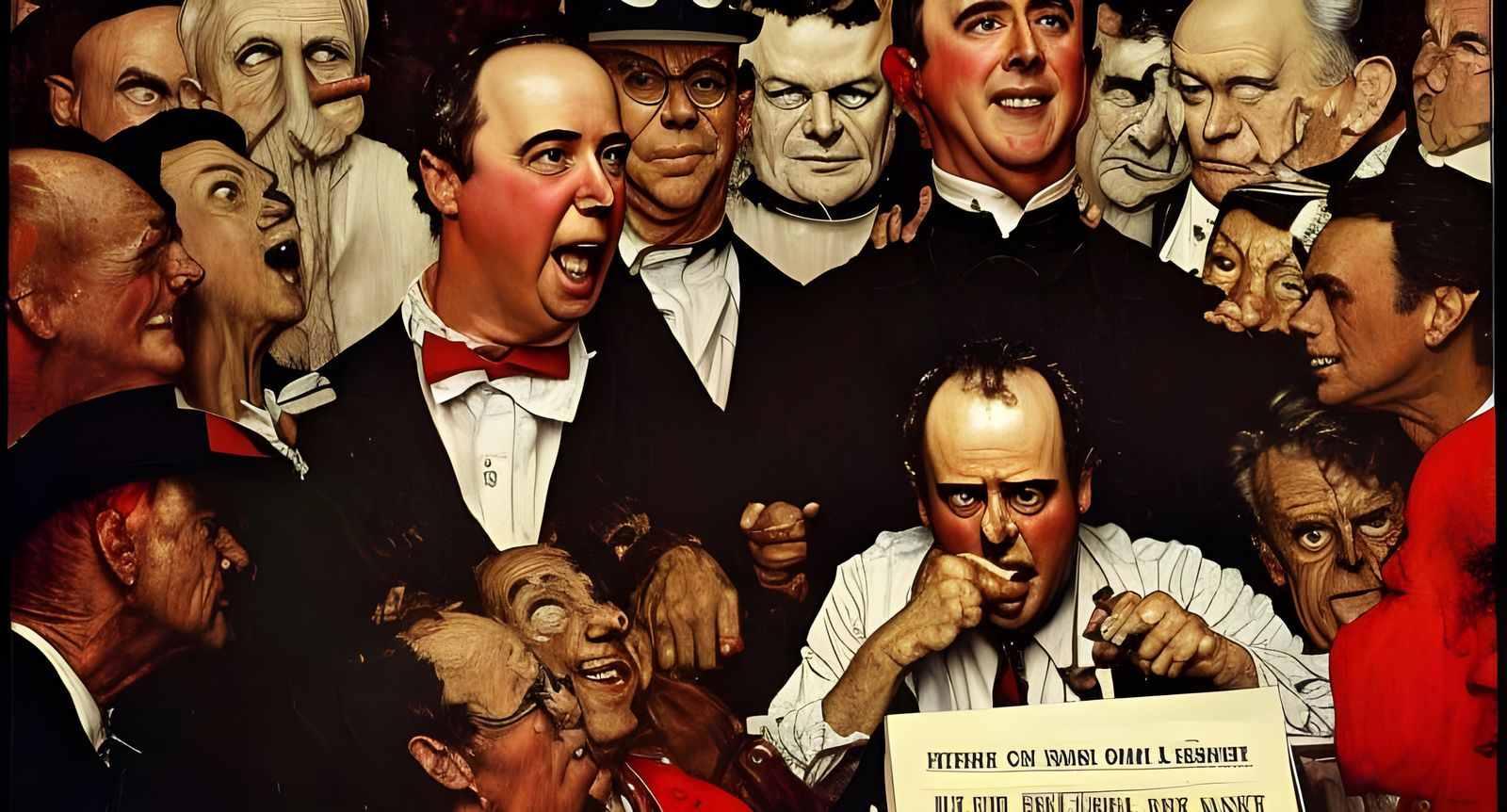 Freedom's Demise: Americana Horror Oil Painting