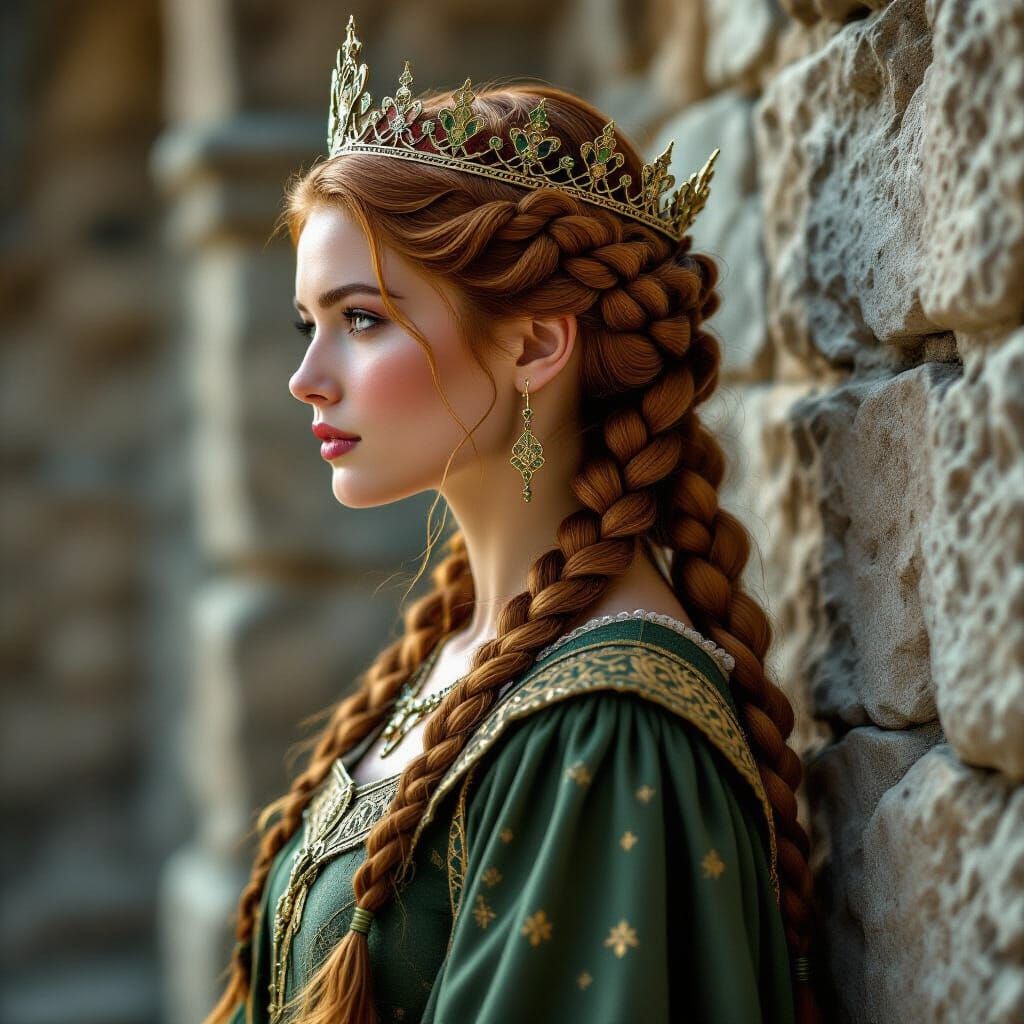 Medieval Celtic Queen in Ornate Robes