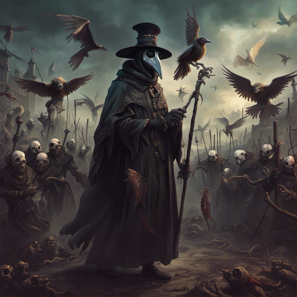 Plague Doctor Leading an Army: Fantasy Concept Art