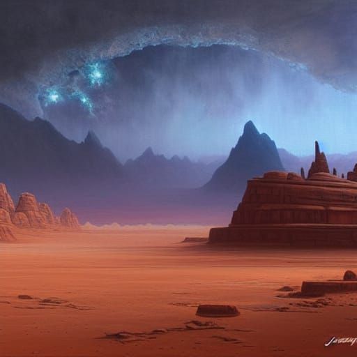 Star Wars Base on Desert Planet: Epic Landscape