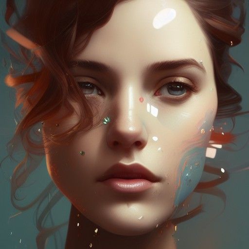 Romantic Portrait in Art Nouveau Style