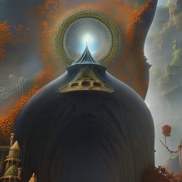 Road Emerges from Camera Lens: Futuristic Fantasy