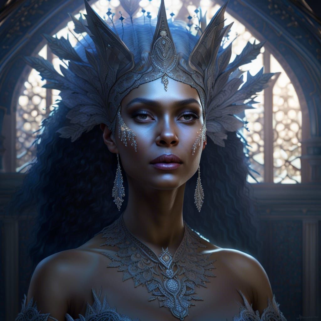 Fantasy Queen Portrait in Hyperrealistic Style