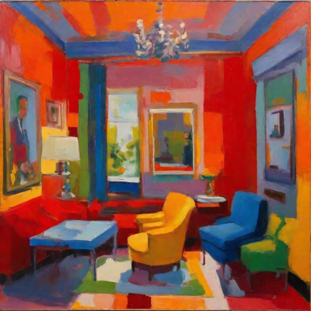 Fauvist Stripes with Bold Colors and Brushstrokes