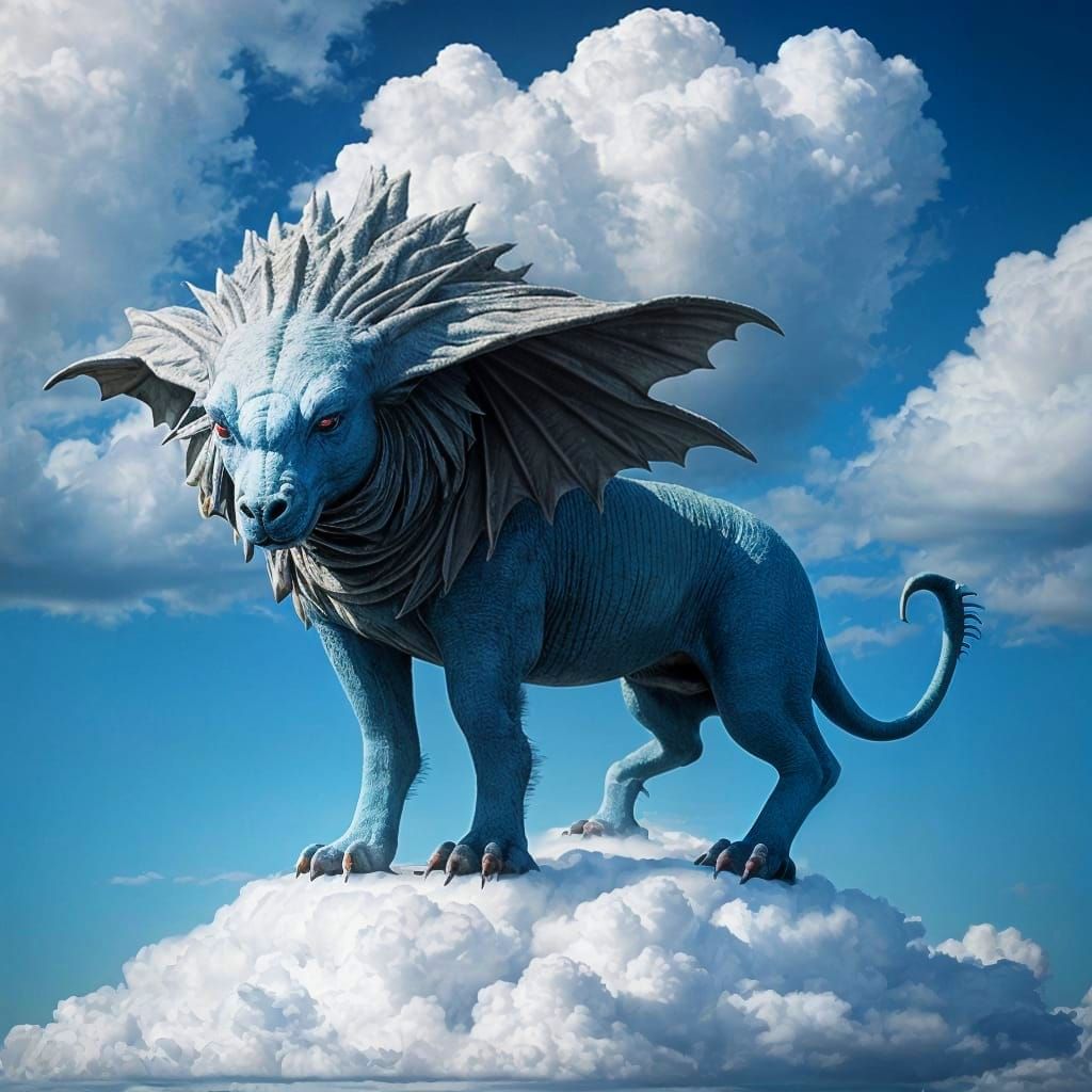 Majestic Cloud Creature Floating in the Sky