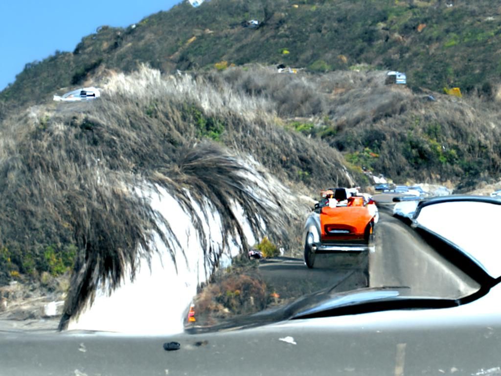 Red Convertible Sports Car on California Coast