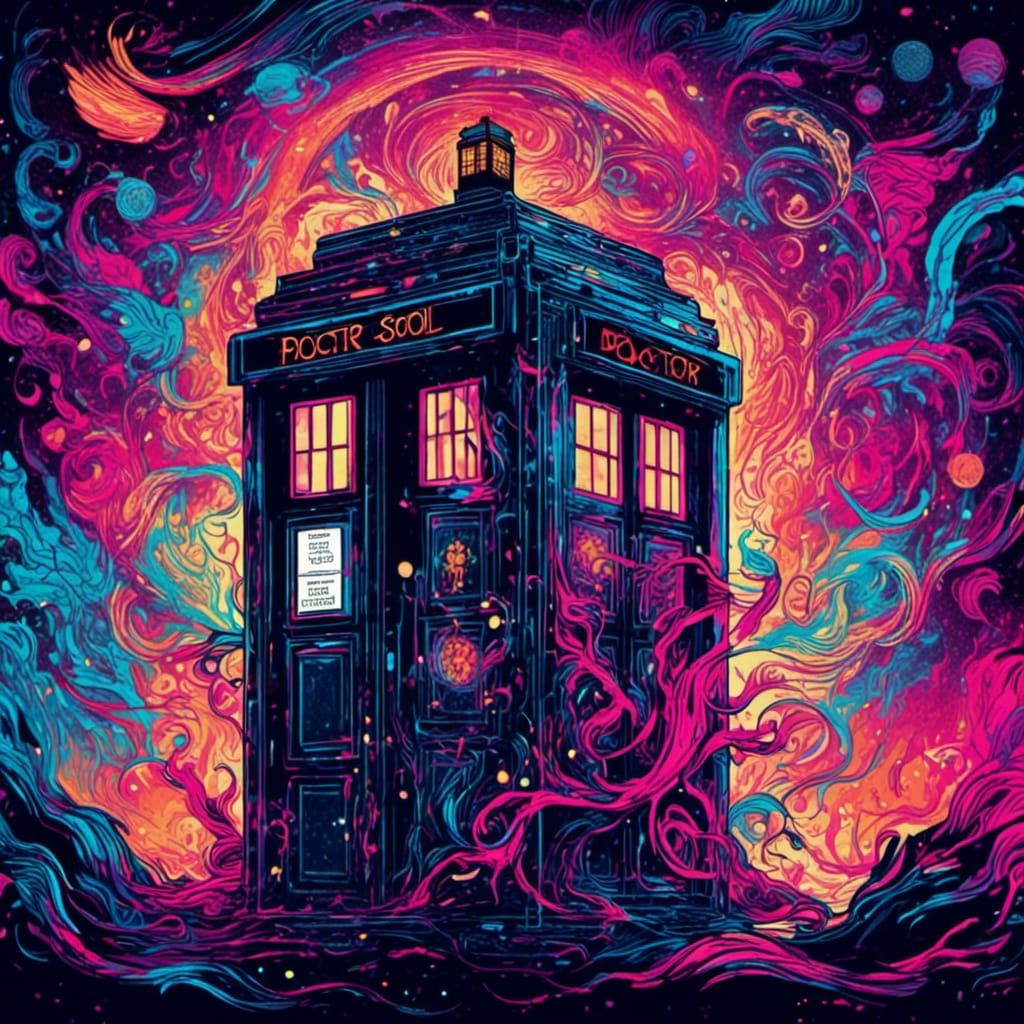 Doctor Who in Japanese Cyberpunk Astralscape