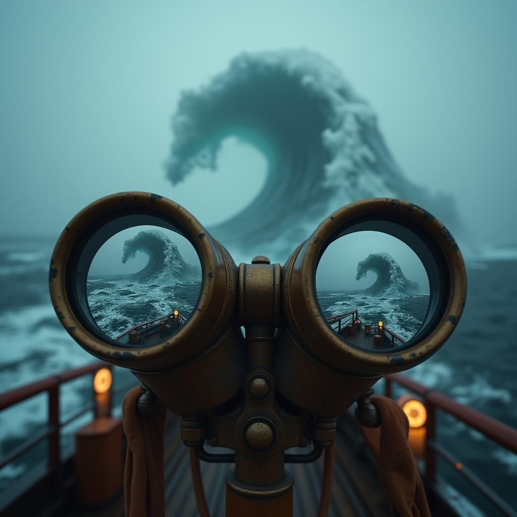 Colossal Rogue Wave Seen Through Ship Binoculars