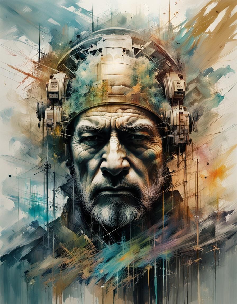 Quantum Mechanics Abstract Art in Graffiti Airbrushing Style