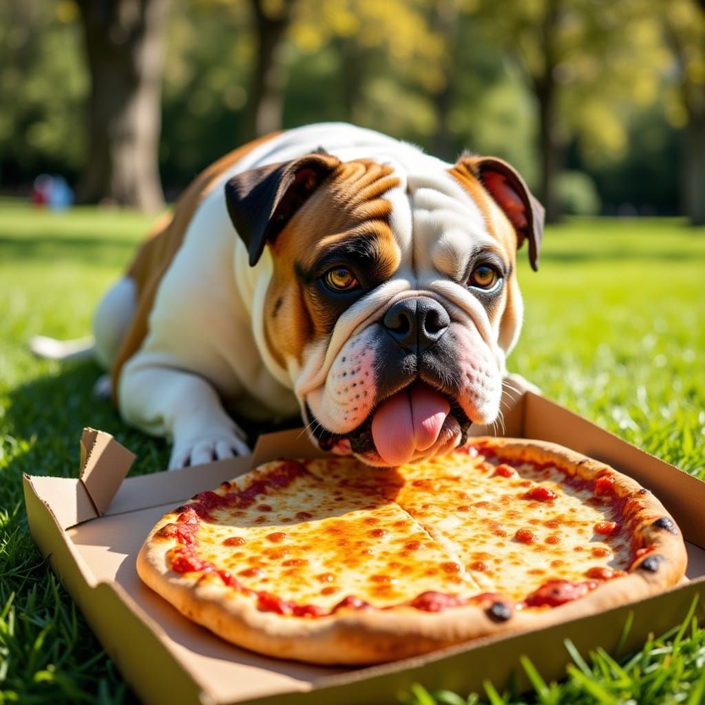 Bulldog's Cheesy Pizza Picnic in the Park