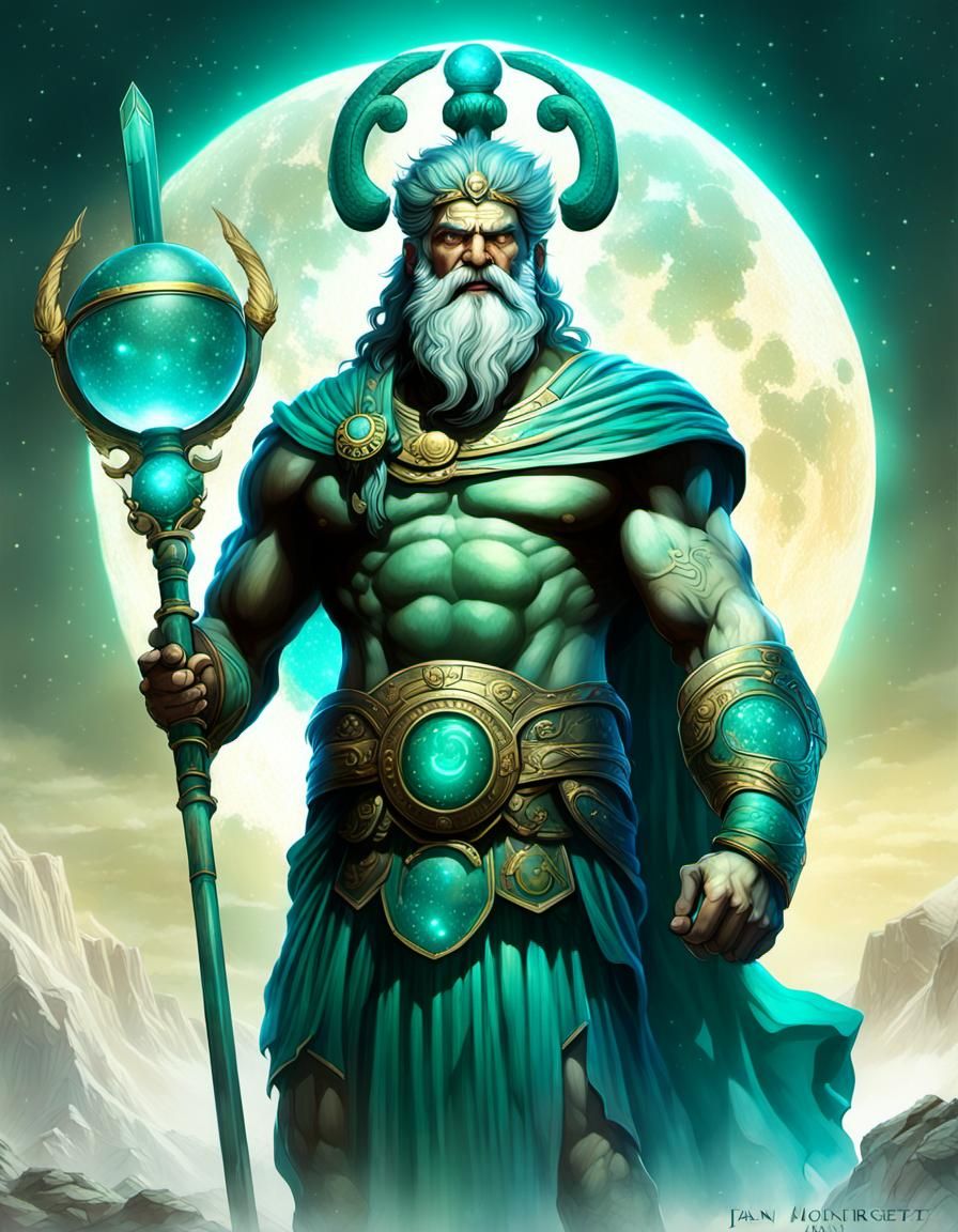 Realistic Roman God Uranus in 2.5D Digital Art